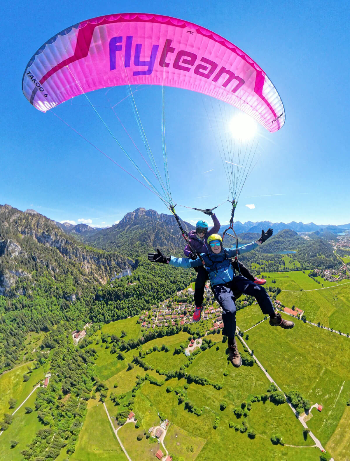 Gleitschirm Tandemfliegen am Hahnenkamm bei Reutte